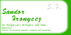 sandor hronyecz business card